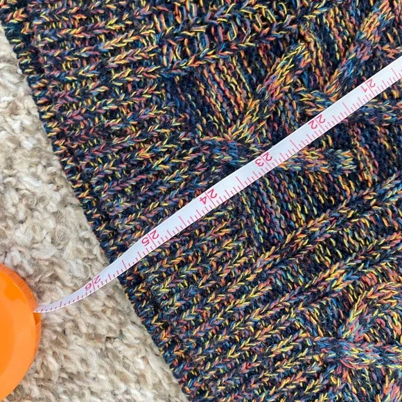 Y2K Faded Glory Multicolored Cable Knit Crewneck Sweater Size L - Picture 9 of 9